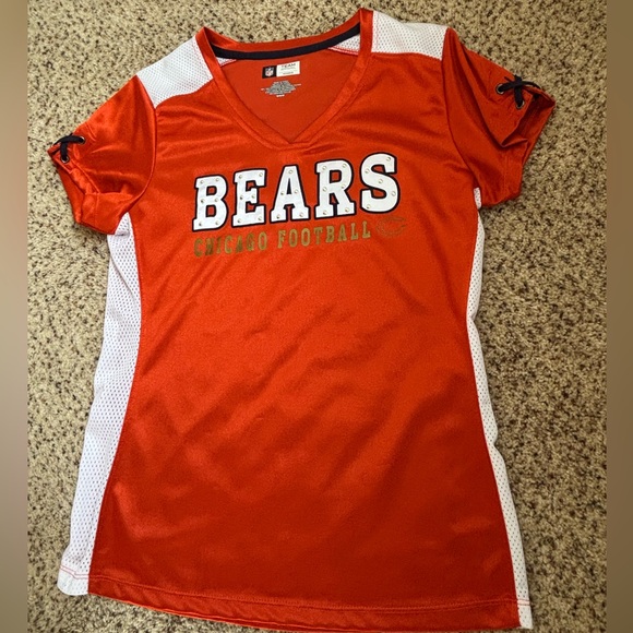 NFL Women’s Orange Chicago Bears Football Jersey with White Panels - Picture 3 of 5